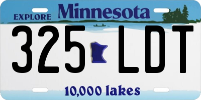 MN license plate 325LDT