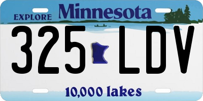 MN license plate 325LDV