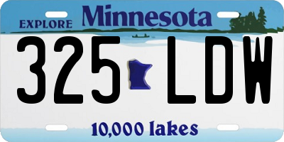 MN license plate 325LDW