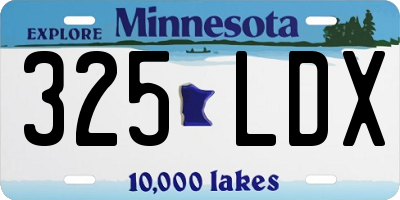 MN license plate 325LDX