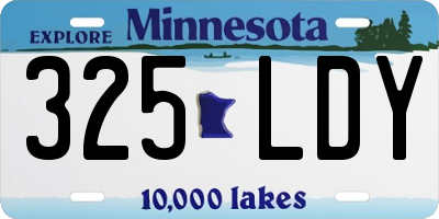 MN license plate 325LDY