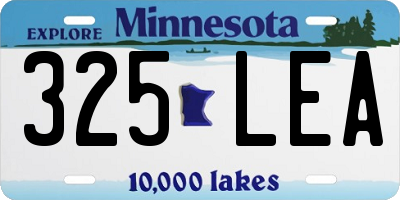 MN license plate 325LEA