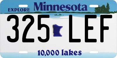 MN license plate 325LEF