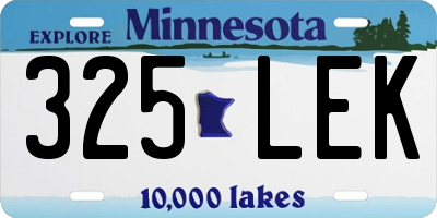 MN license plate 325LEK