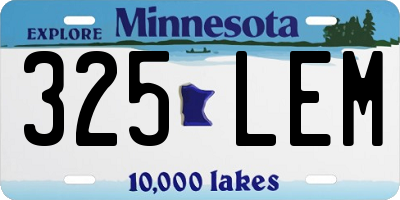 MN license plate 325LEM