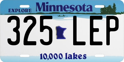 MN license plate 325LEP