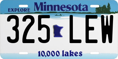 MN license plate 325LEW