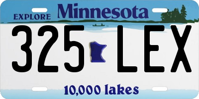 MN license plate 325LEX