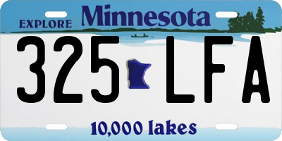 MN license plate 325LFA