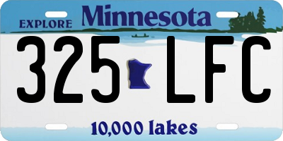 MN license plate 325LFC
