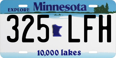 MN license plate 325LFH