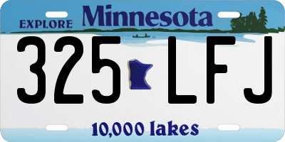 MN license plate 325LFJ