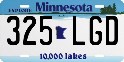 MN license plate 325LGD