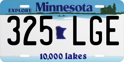 MN license plate 325LGE