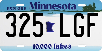 MN license plate 325LGF