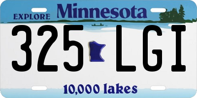 MN license plate 325LGI