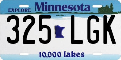 MN license plate 325LGK