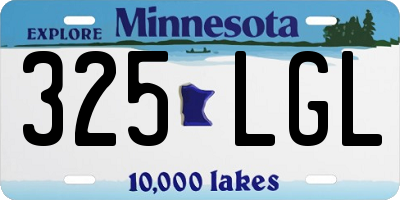 MN license plate 325LGL