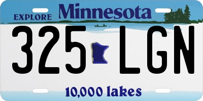 MN license plate 325LGN