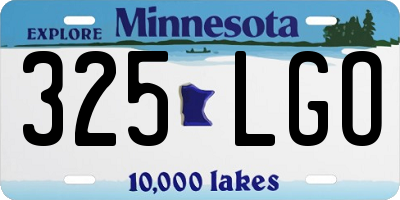 MN license plate 325LGO