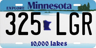 MN license plate 325LGR