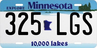 MN license plate 325LGS