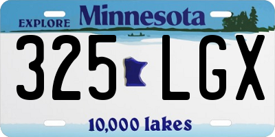 MN license plate 325LGX