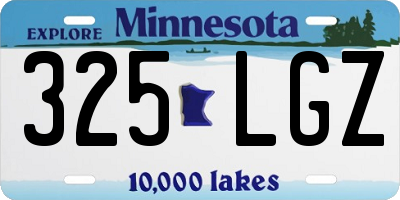 MN license plate 325LGZ
