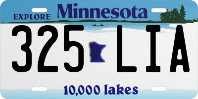 MN license plate 325LIA
