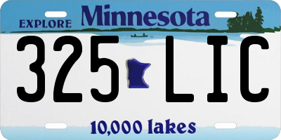 MN license plate 325LIC