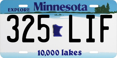 MN license plate 325LIF
