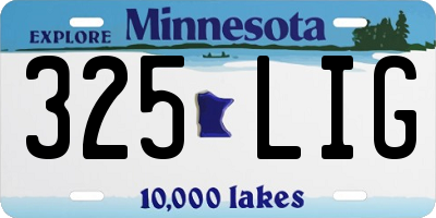 MN license plate 325LIG
