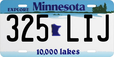 MN license plate 325LIJ