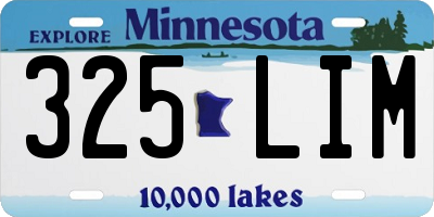 MN license plate 325LIM