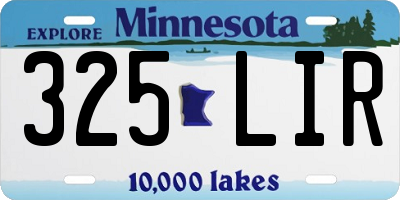 MN license plate 325LIR