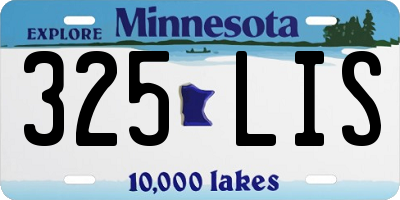 MN license plate 325LIS