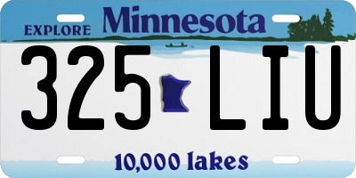 MN license plate 325LIU