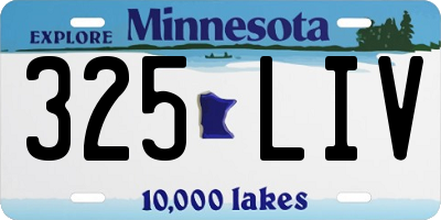 MN license plate 325LIV