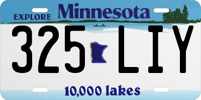 MN license plate 325LIY