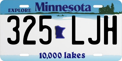 MN license plate 325LJH