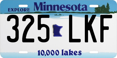 MN license plate 325LKF