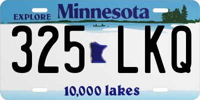 MN license plate 325LKQ