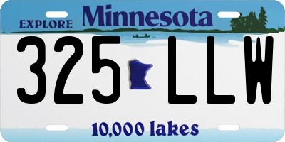 MN license plate 325LLW