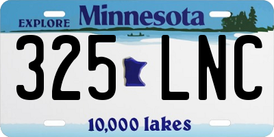 MN license plate 325LNC