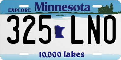 MN license plate 325LNO