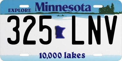 MN license plate 325LNV