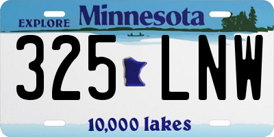 MN license plate 325LNW