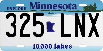 MN license plate 325LNX