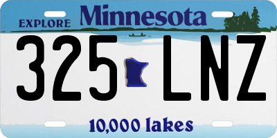 MN license plate 325LNZ