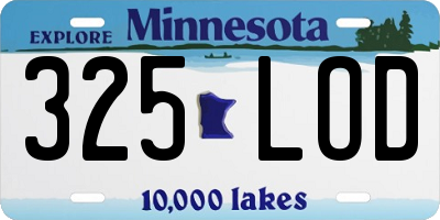 MN license plate 325LOD